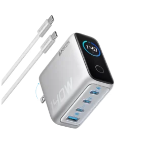Anker Zolo 140W 4-Port Multi Device Charging GaN Power Adapter With Type-C Cable (B2697) Chinese Version - Blue