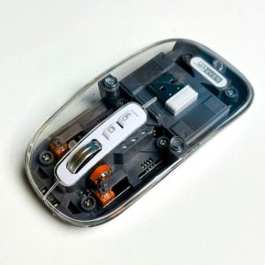 GearUP WM30 Transparent Crystal 2.4G + Bluetooth Magnetic Wireless Mouse- Gray Color